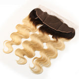 #1B613 Body Wave 13x4 Human Hair Blonde Transparent Frontal