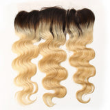 #1B613 Body Wave 13x4 Human Hair Blonde Transparent Frontal