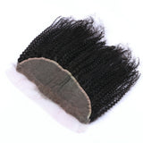 Kinky Curly 13x4 Virgin Human Hair Natural Black Transparent Frontal