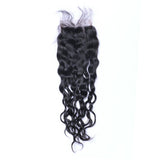 Natural Curly 4x4 Virgin Human Hair Natural Black Transparent Closure