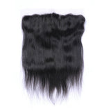 Straight 13x4 Virgin Human Hair Natural Black Transparent Frontal