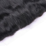 Straight 13x4 Virgin Human Hair Natural Black Transparent Frontal