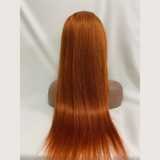 #350 Orange Ginger  13x4  Transparent Frontal Lace Wig Straight Color Wig