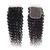 3 Bundle Deals With 4*4 Transparent Closure Kinky Curly Virgin Human Hair Natural Black