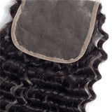 3 Bundle Deals With 4*4 Transparent Closure Kinky Curly Virgin Human Hair Natural Black