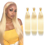 Straight Human Virgin Hair #613 Blonde 3 Bundles Deal