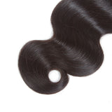 3 Bundle Deals With 4*4 Transparent Closure Body Wave Virgin Human Hair Natural Black