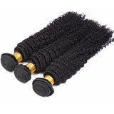 3 Bundle Deals Deep Curly Virgin Human Hair Natural Black