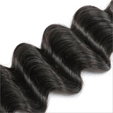 3 Bundle Deals Deep Wave Virgin Human Hair Natural Black