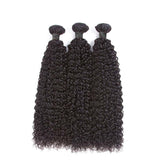 3 Bundle Deals Kinky Curly Virgin Human Hair Natural Black