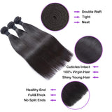 Straight Virgin Human Hair Natural Black Bundles (100 grams)