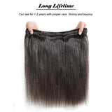 Straight Virgin Human Hair Natural Black Bundles (100 grams)