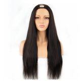 Straight #1B Natural Black U Part Wigs 100% Virgin Human Hair 180% Density