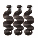 3 Bundle Deals With 13*4 Transparent Frontal Body Wave Virgin Human Hair Natural Black