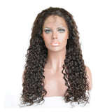 Deep Wave 13x4 Transparent Frontal Lace Wig Natural Black 180% Density