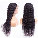 Deep Wave Full Frontal 13*4 Transparent Lace Wig Natural Black