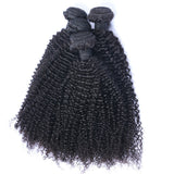 3 Bundle Deals With 13*4 Transparent Frontal Kinky Curly Virgin Human Hair Natural Black