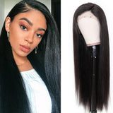 Straight 13x4  Transparent Frontal Lace Wig Natural Black 180% Density